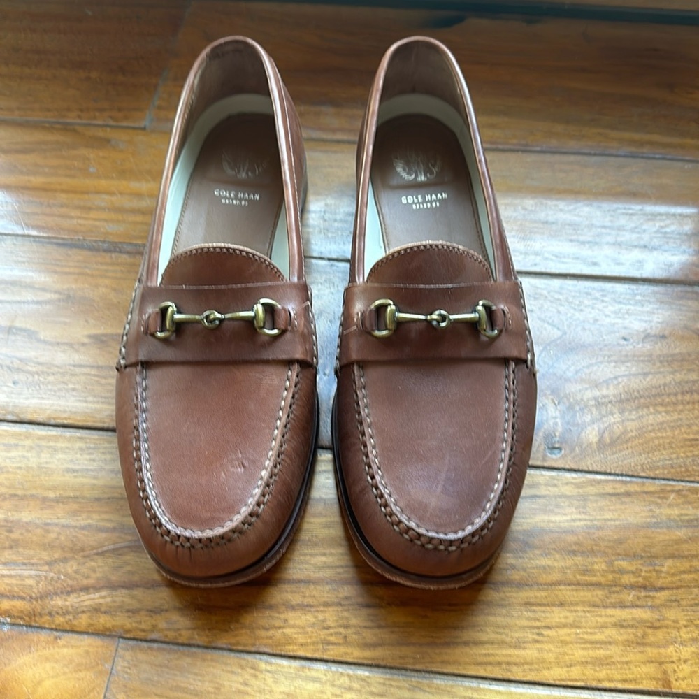COLE HAAN Grand OS Hand Sewn Slip On Loafer Brown Leather Men's 12